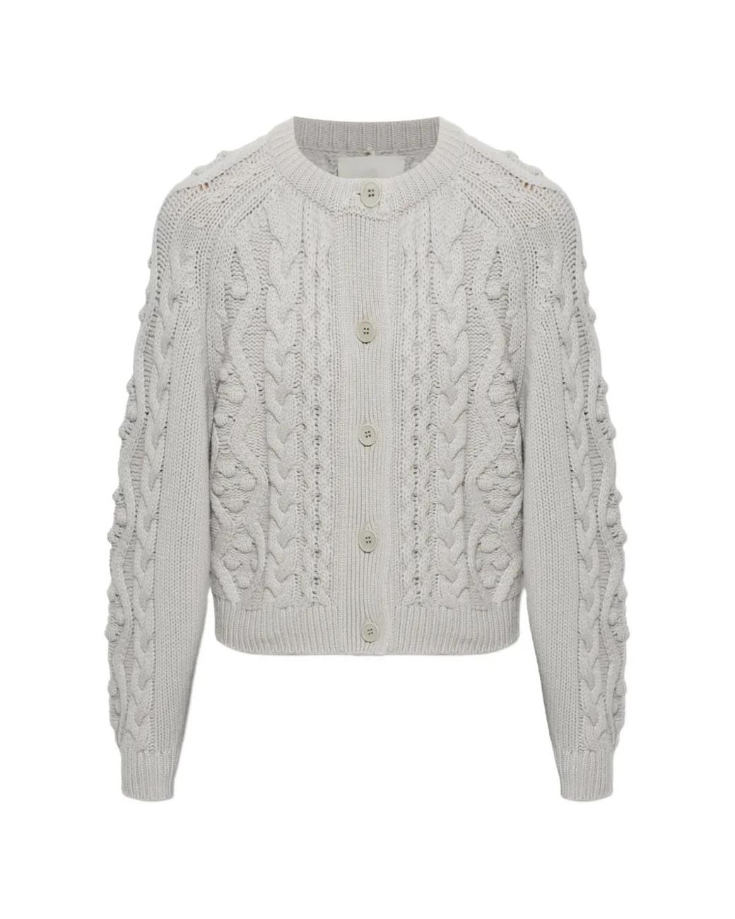 Lisa Yang Gray Winroe Cable-Knit Cardigan
