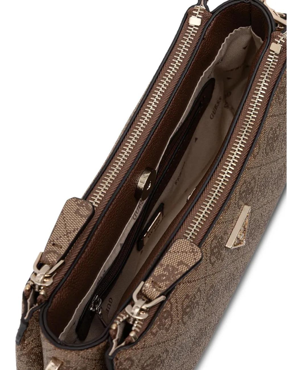 Guess Brown Noelle Monogram-Print Shoulder Bag