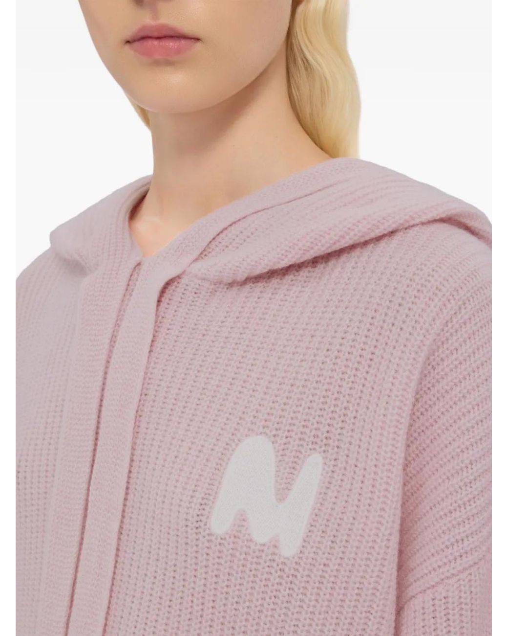 Pull À Logo Strassé MSGM en coloris Pink