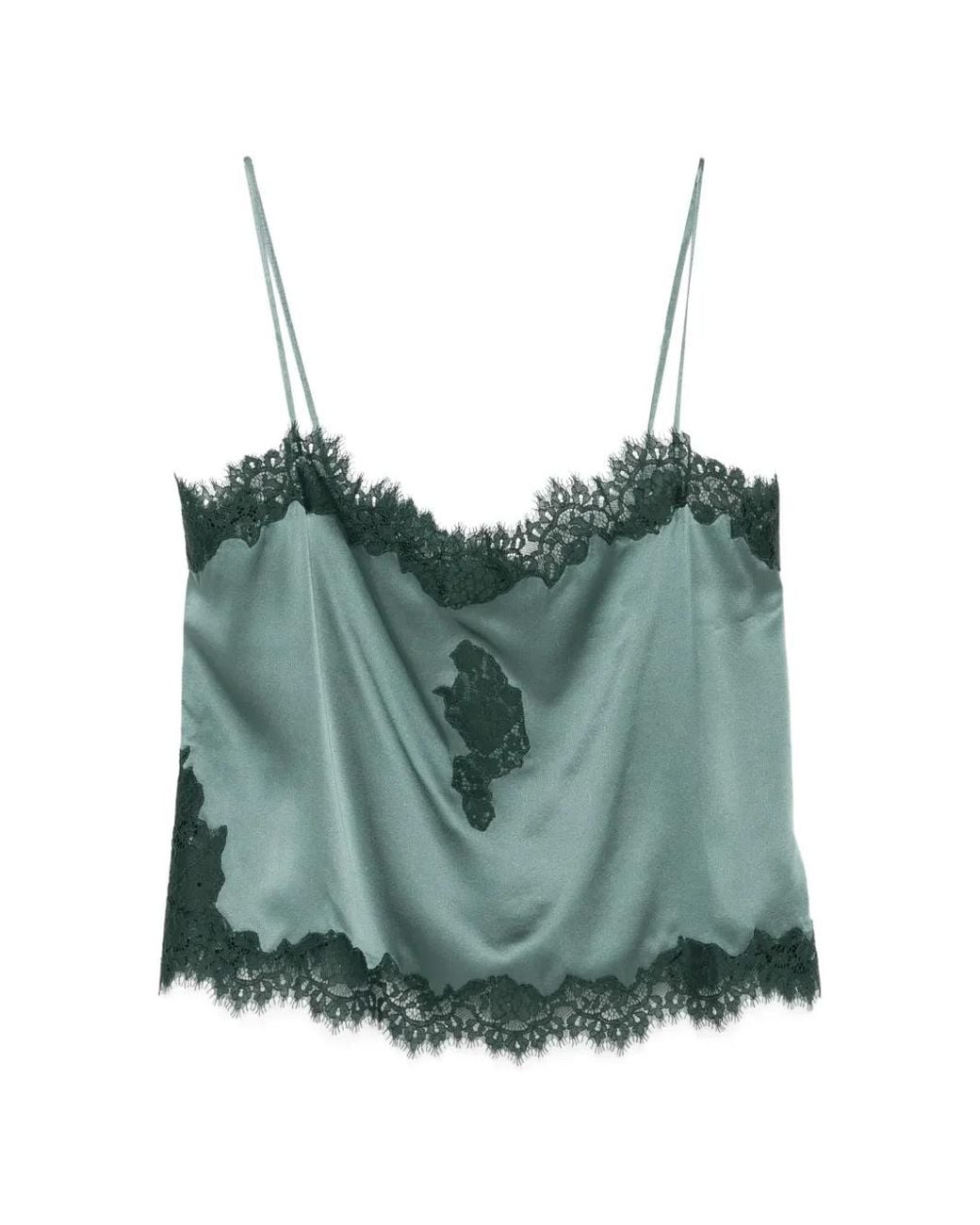 Doen Green Haut Avelaine Bordé De Dentelle