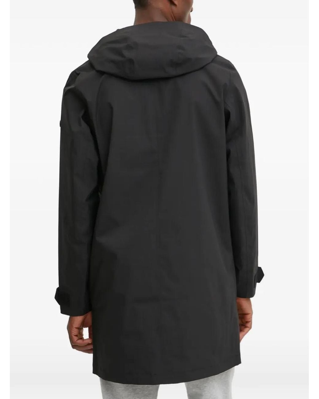Didriksons Black George Hooded Touch-Strap Parka for men