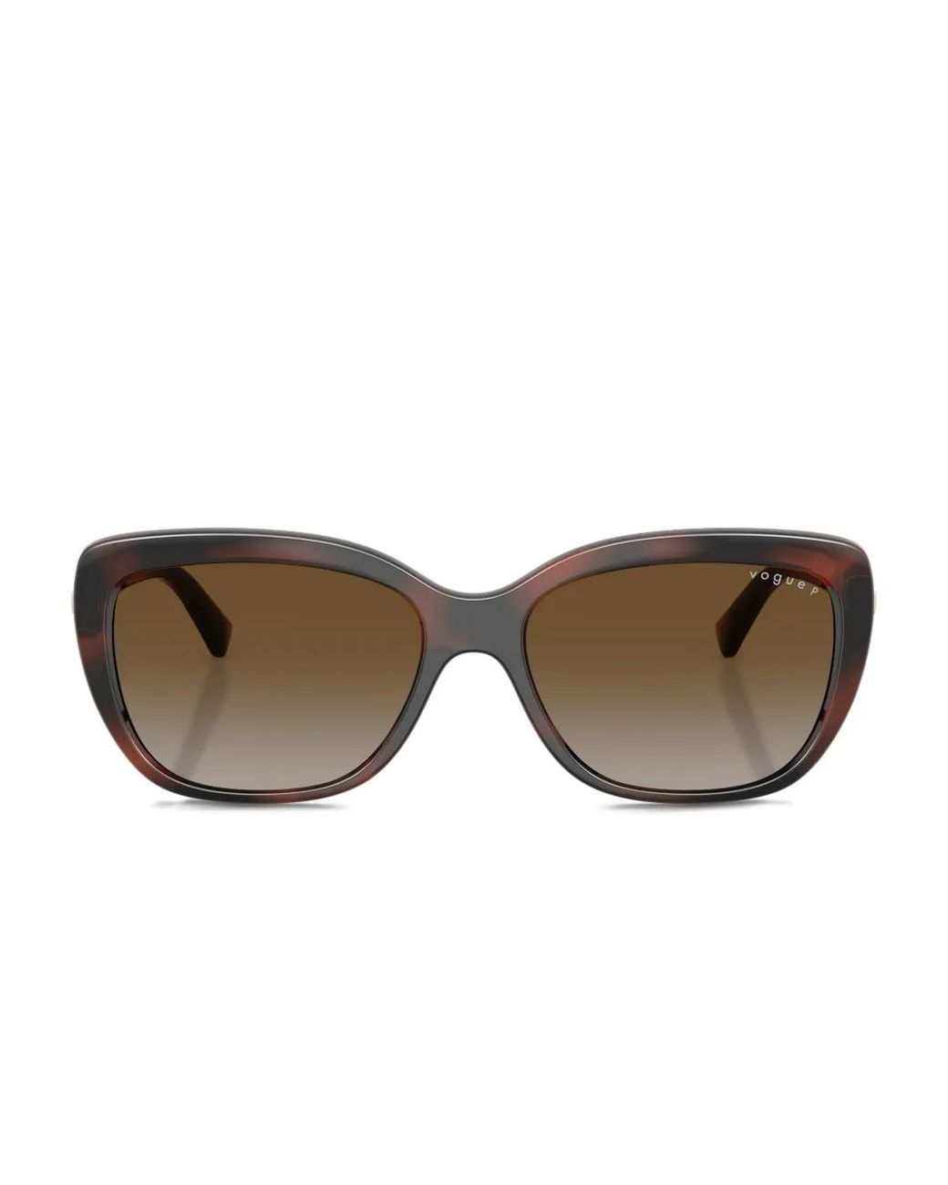 Vogue Eyewear Brown Tortoiseshell-Effect Rectangle-Frame Sunglasses
