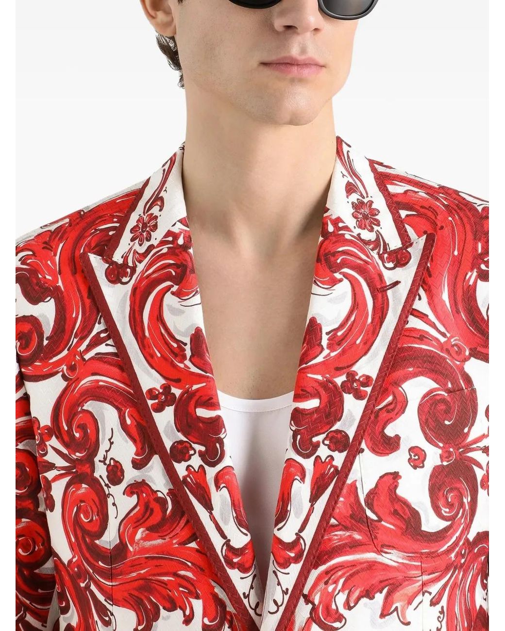 Dolce & Gabbana Red Sicilia Light Single-Breasted Jacket for men
