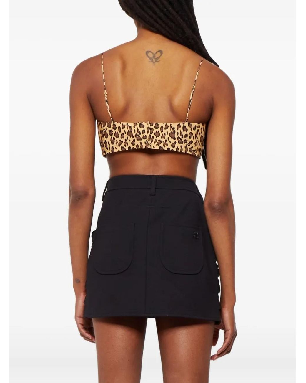 Adam Lippes Natural Leopard-Print Bandeau Top