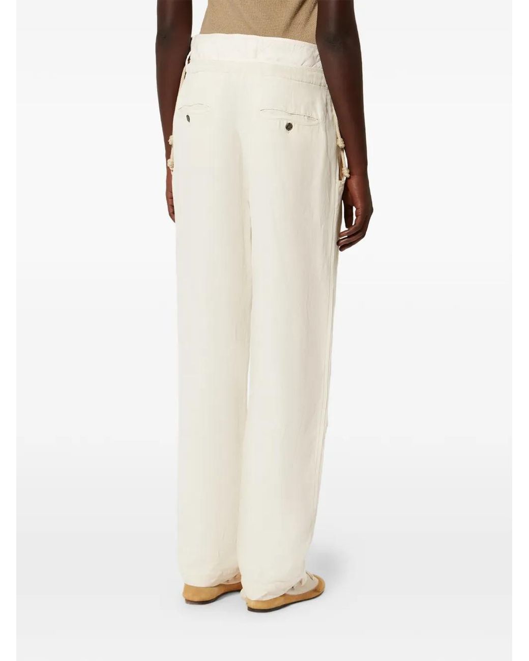 Isabel Marant White Sharon Drawstring Trousers