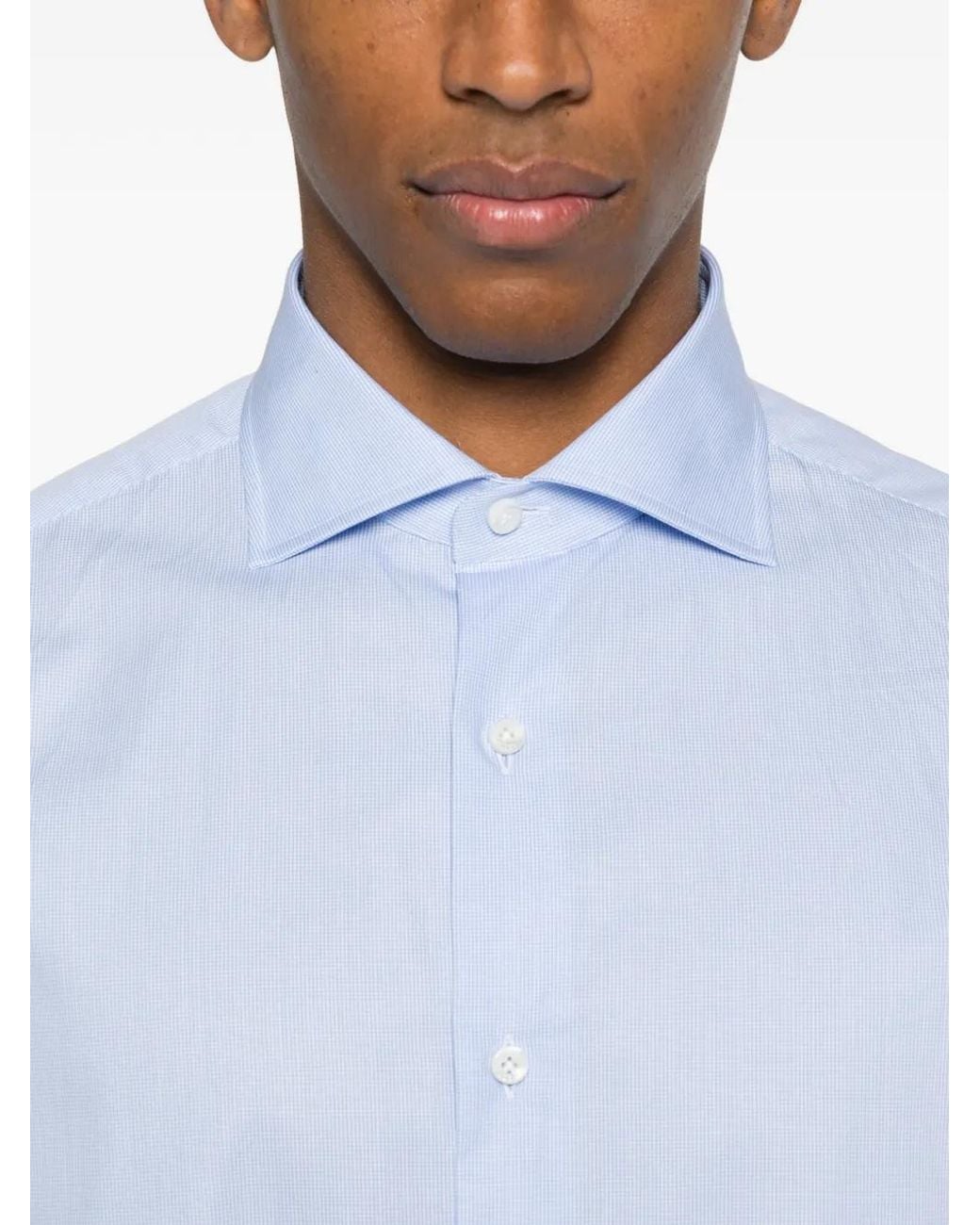 Truzzi White Checked-Patterb Shirt for men