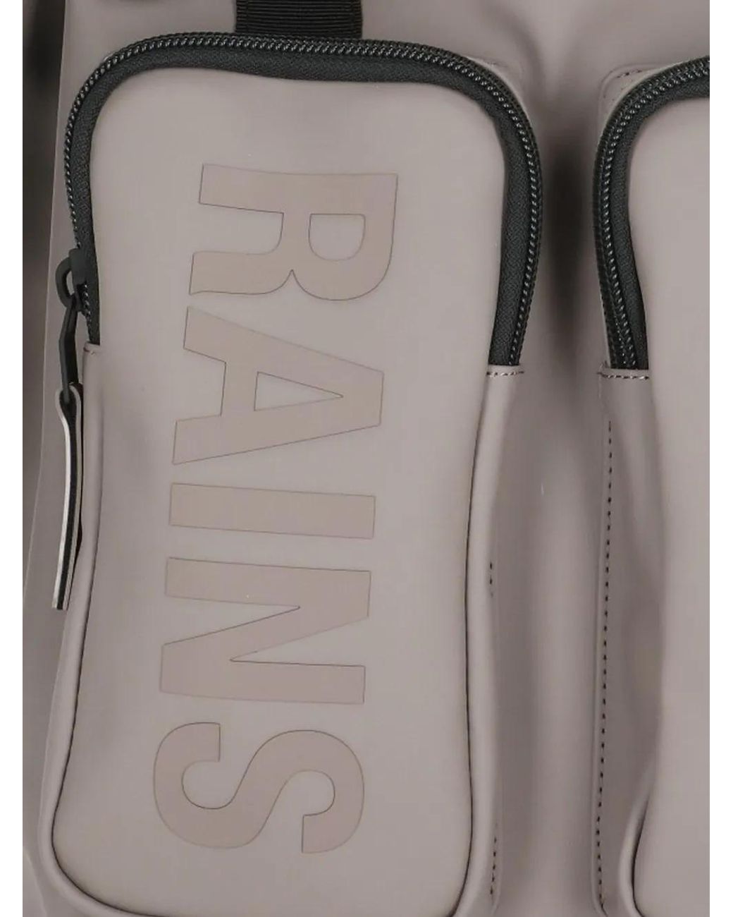 Rains Gray Texel Logo-Embossed Backpack for men