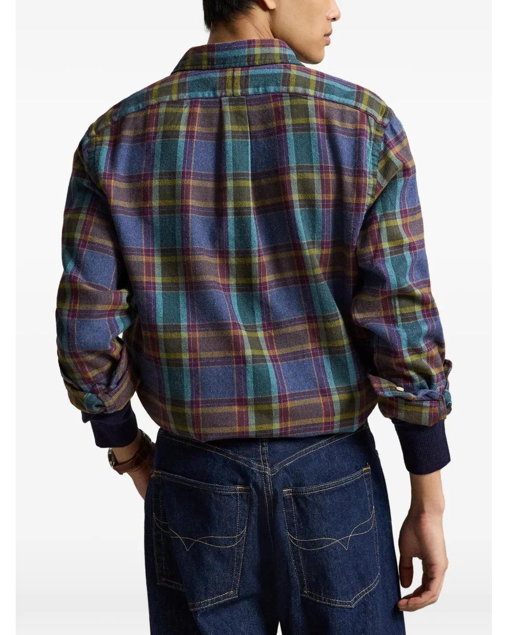 Polo Ralph Lauren Blue Chemise En Flanelle Brossée À Carreaux for men