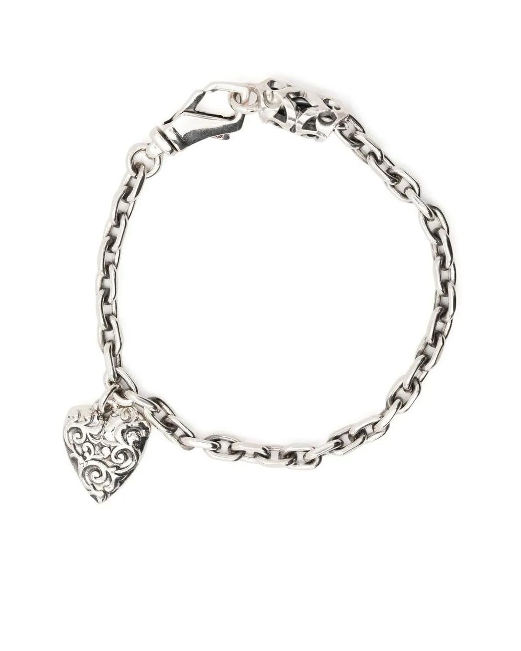 Emanuele Bicocchi Metallic Arabesque Heart Bracelet