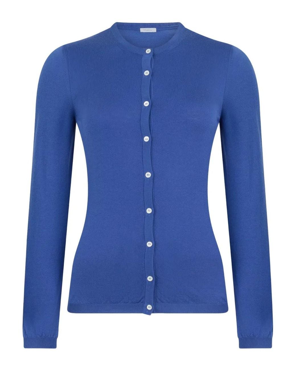 Malo Blue Crew-Neck Cardigan