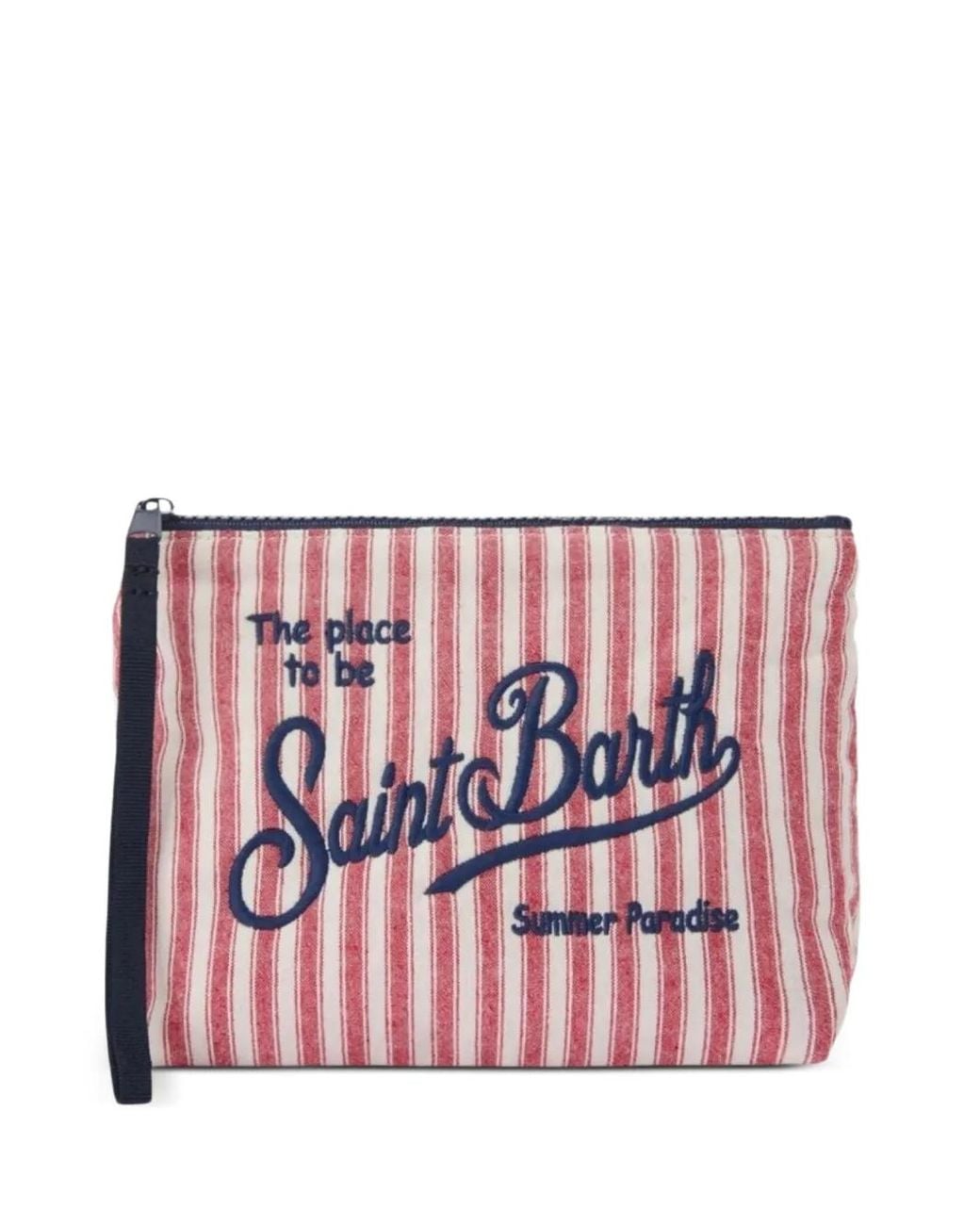 Mc2 Saint Barth Red Aline Striped Pouch