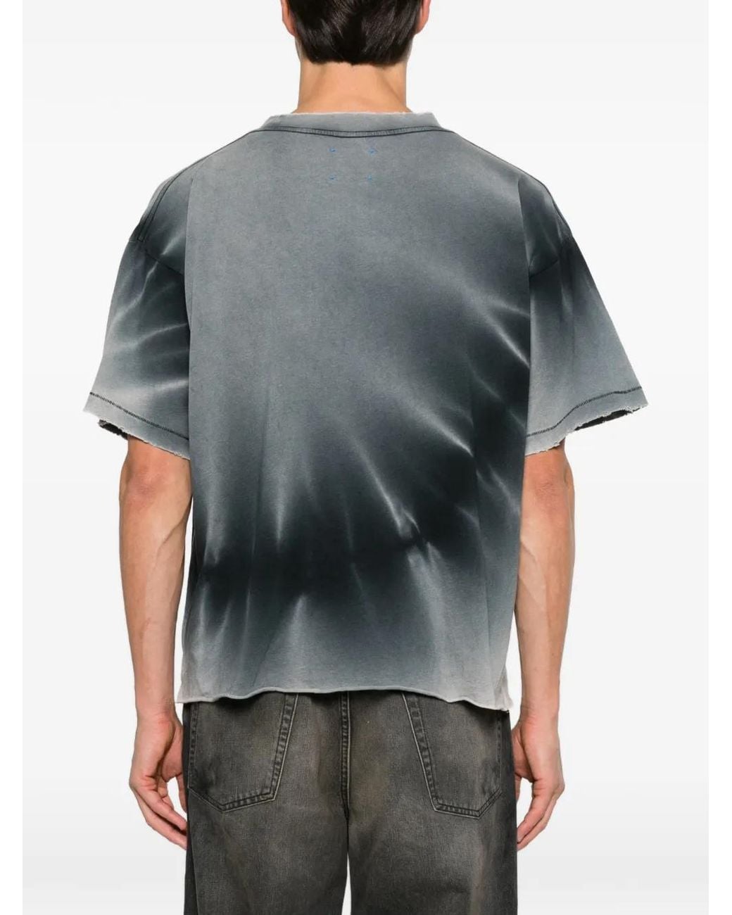 ERCOLE STUDIO Gray Graphic-Print Raw-Edge T-Shirt for men