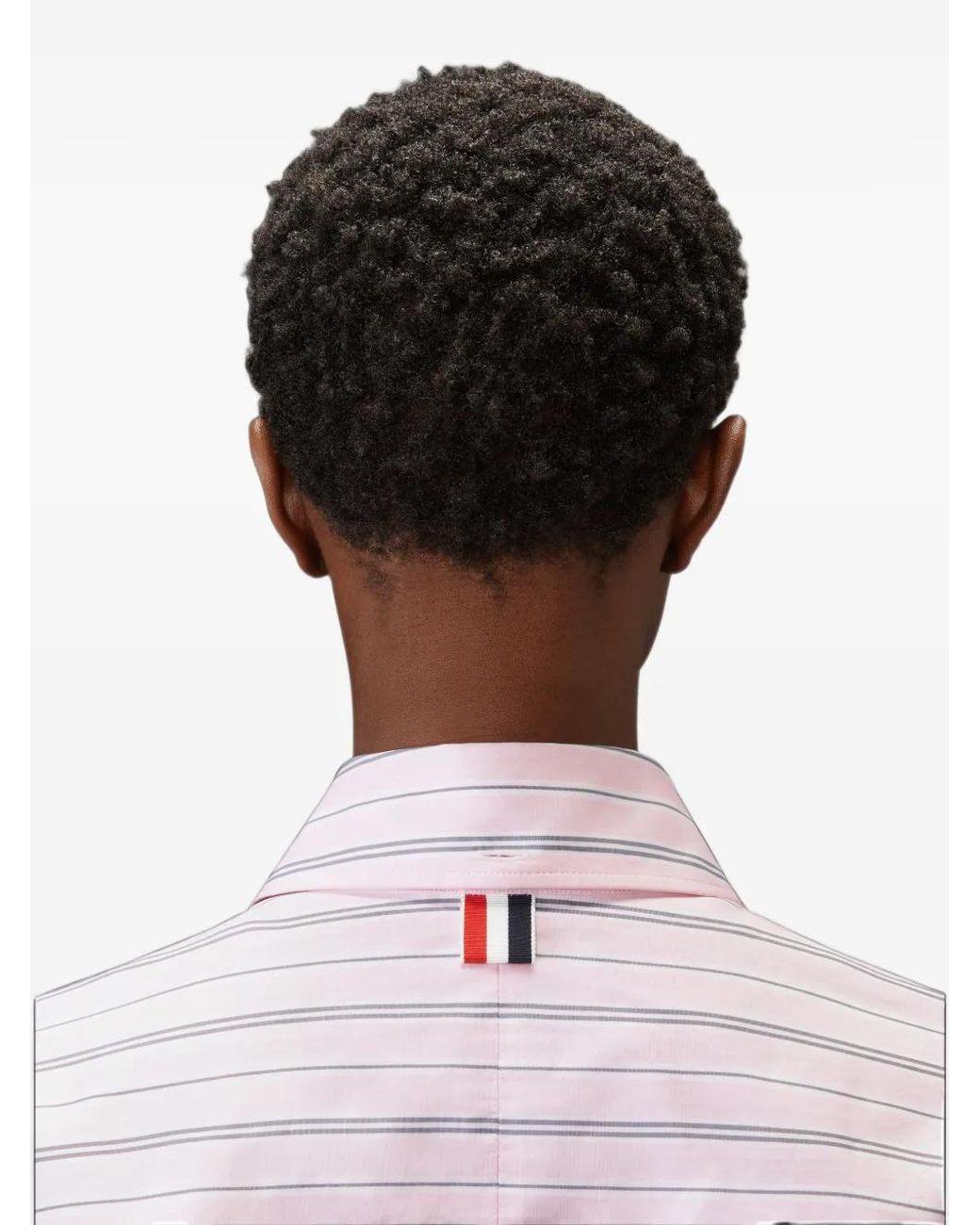 Thom Browne Pink Poplin Hairline Stripe Supersized Shirt