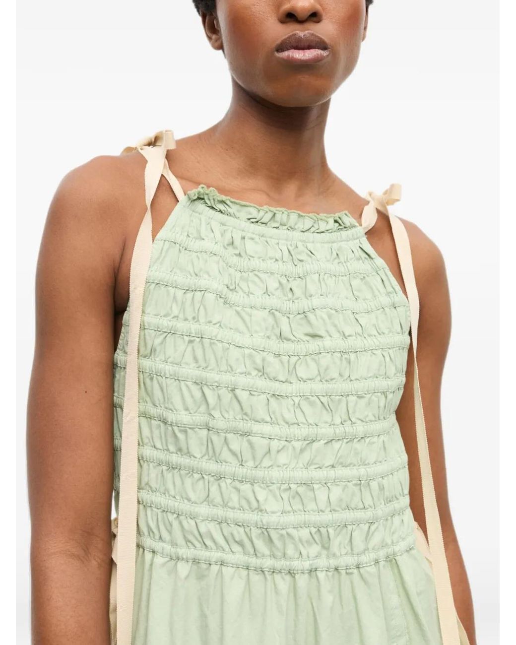 Ganni Green Tiered Dress