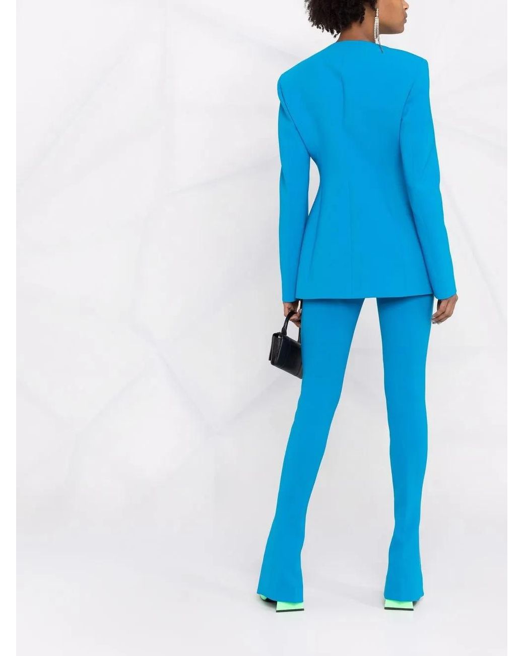 The Attico Freja Pantalon Met Split in het Blue