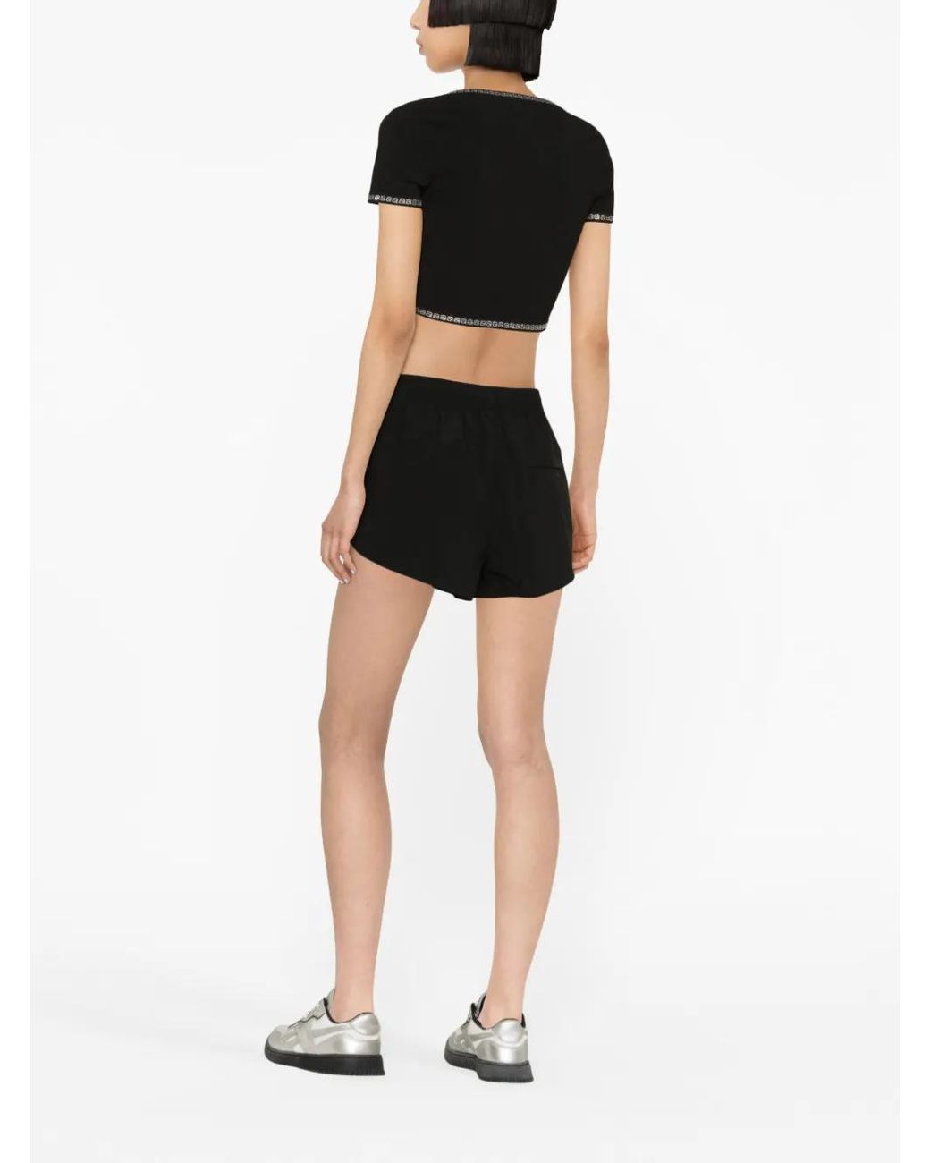 Alexander Wang Black Marathon Logo-Print Track Shorts