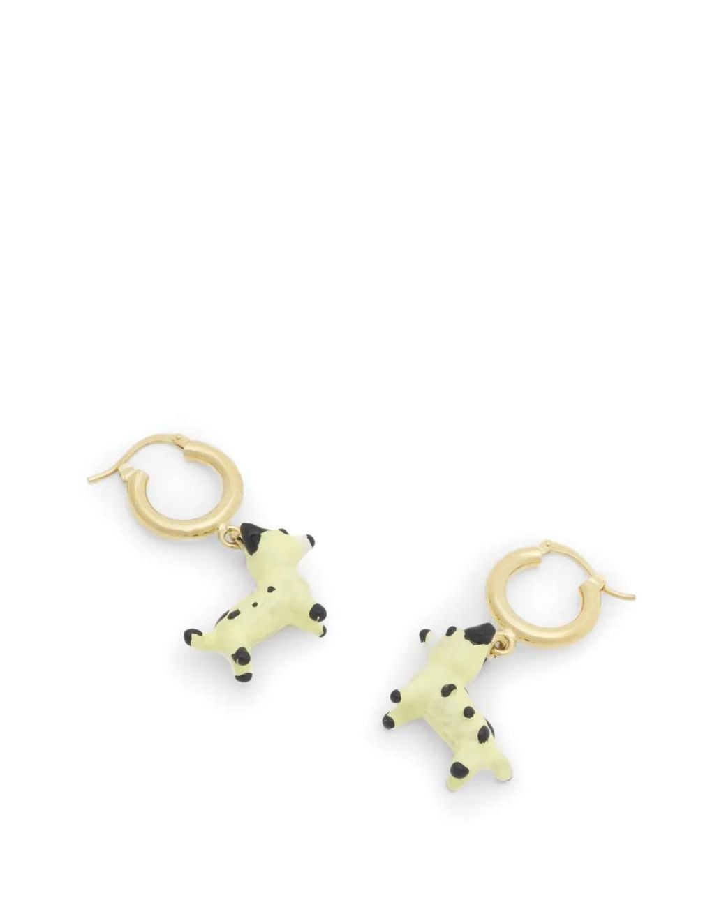 Marni Metallic Enamelled Dog-Charm Hoop Earrings