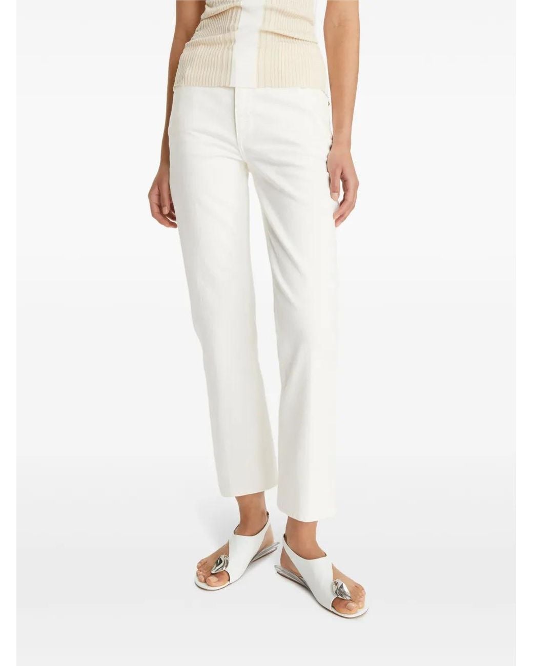 Tory Burch White Kick Flare Jeans