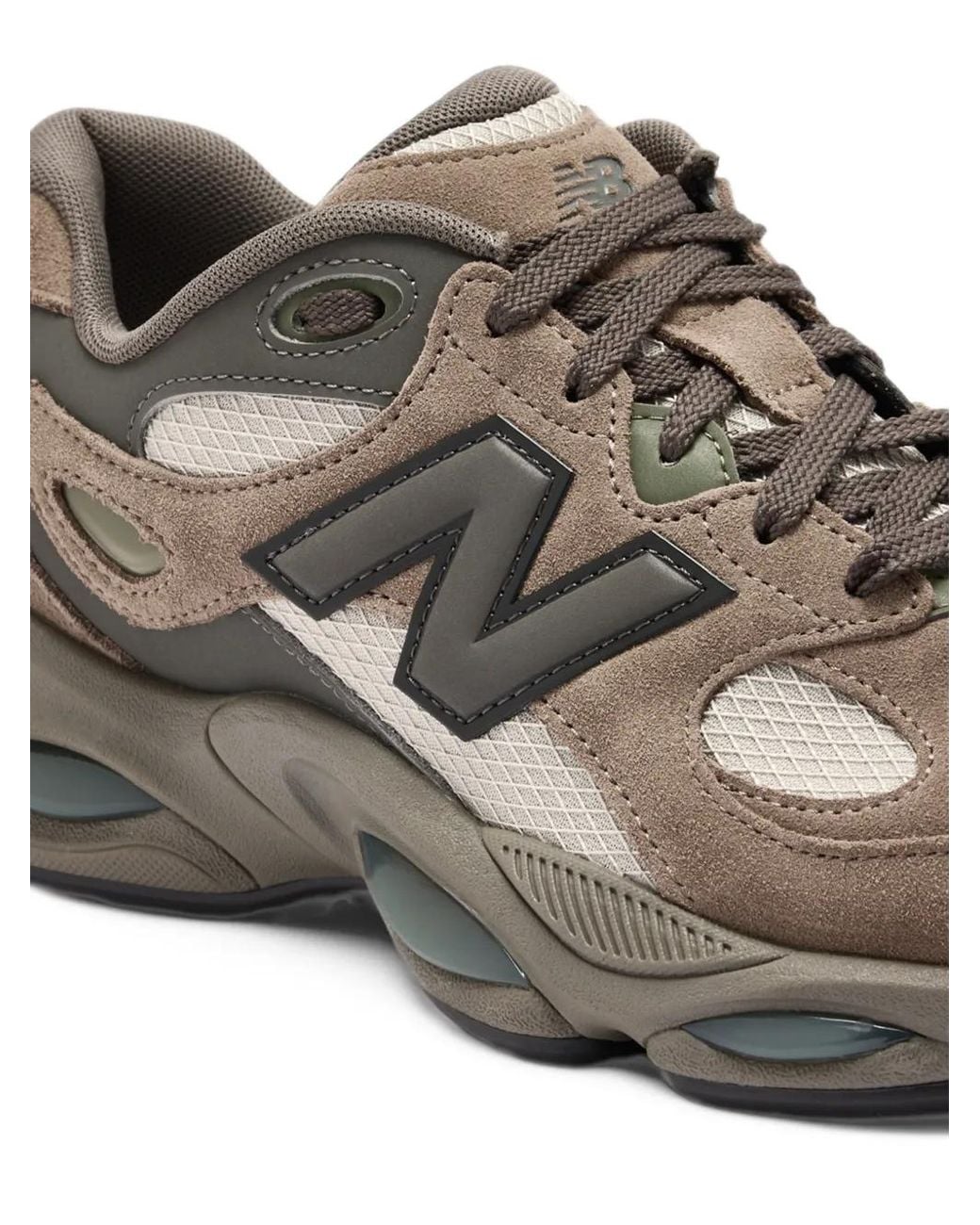 New Balance Gray 9060 Mesh-Panelled Sneakers