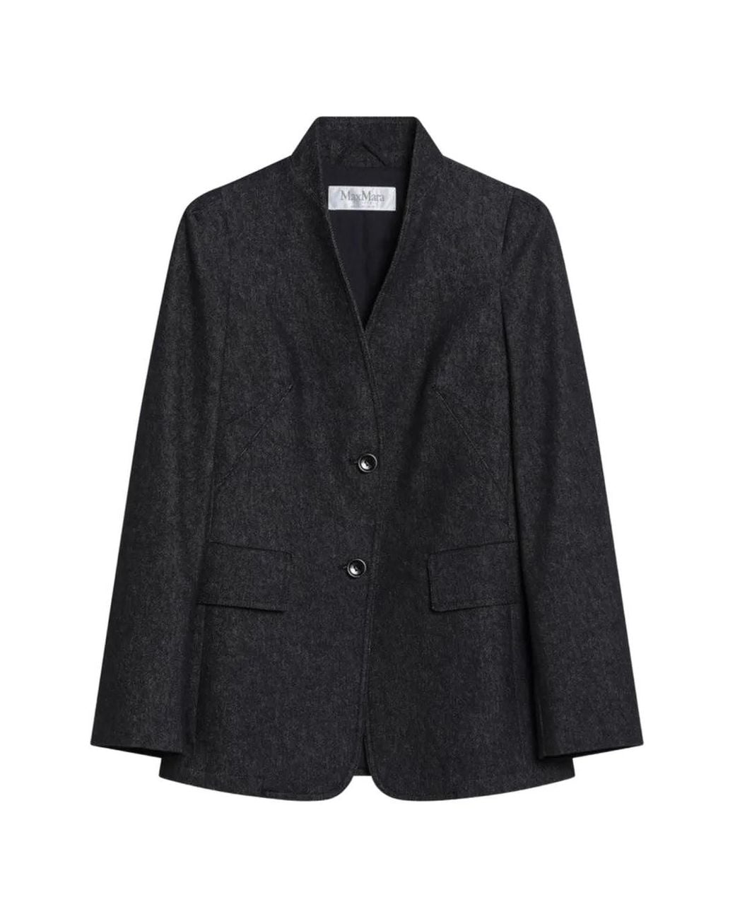 Max Mara Black Denim Effect Cotton Jacket