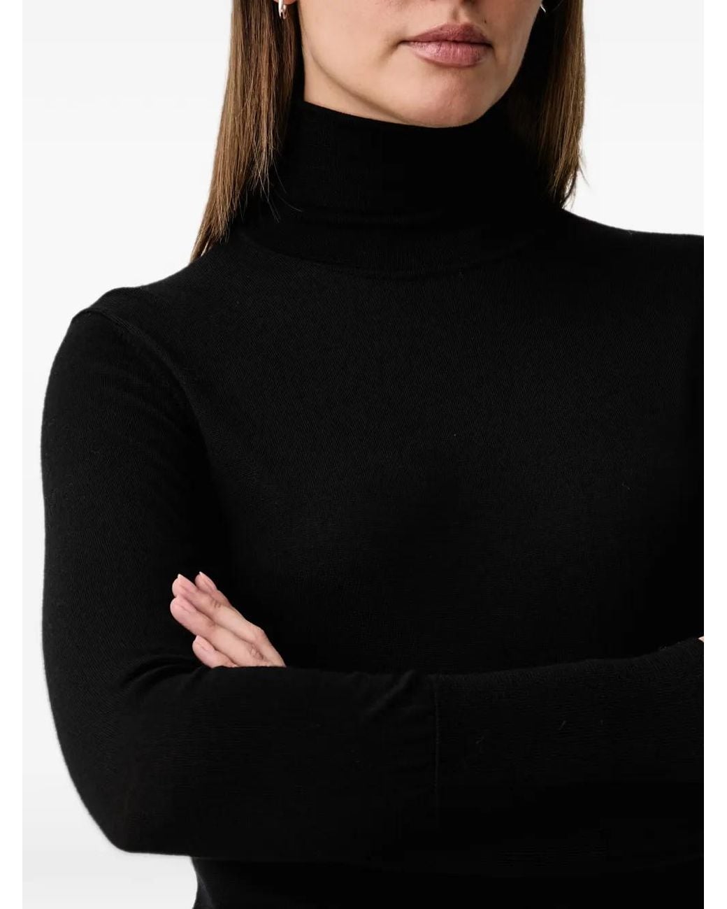 Kaos Black Roll-Neck Wool Sweater