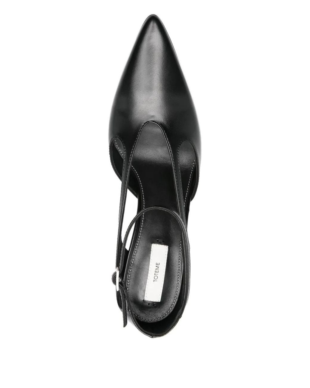 Totême Black Leather Stiletto Pumps