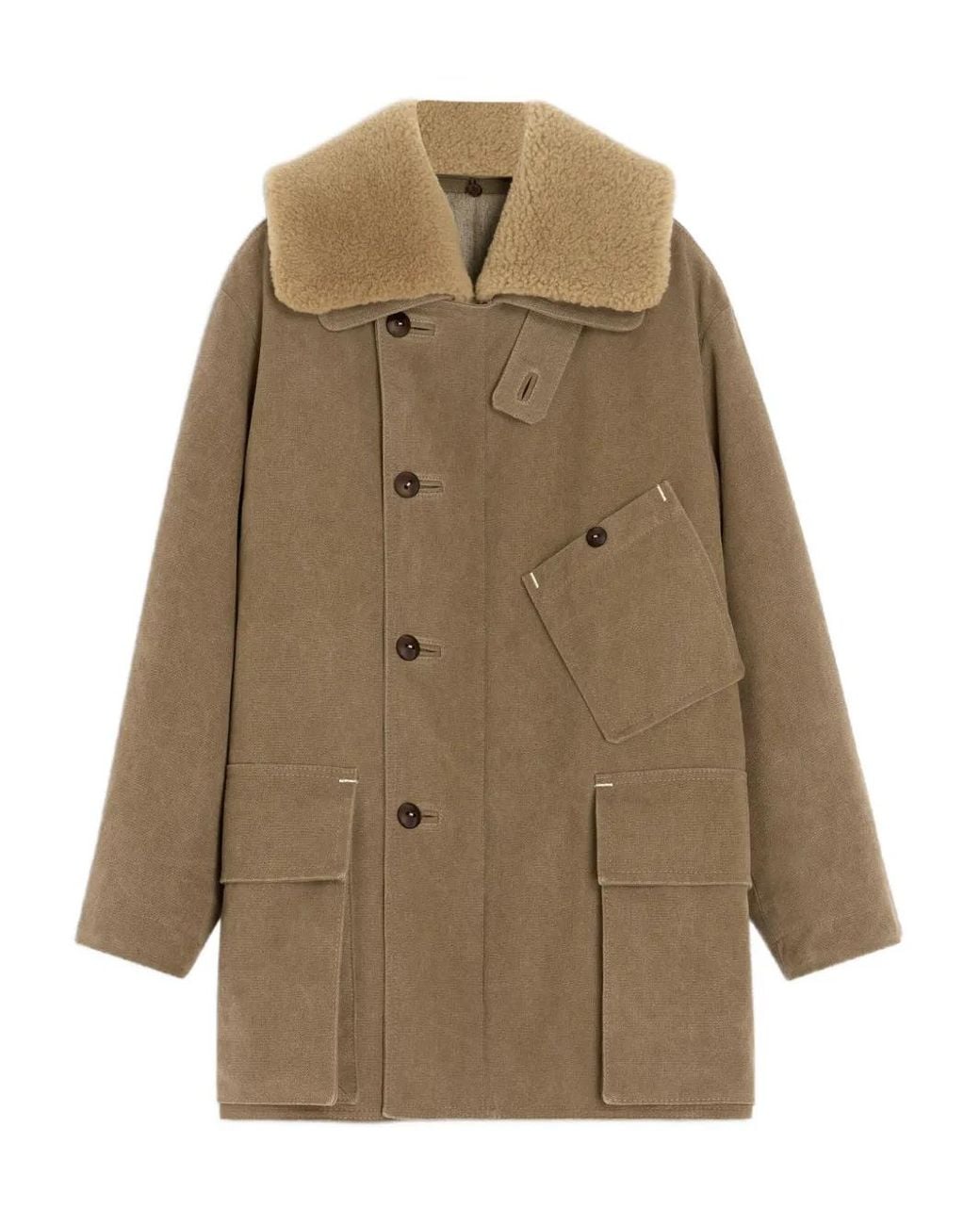 Lemaire Natural Shearling-Collar Parka for men