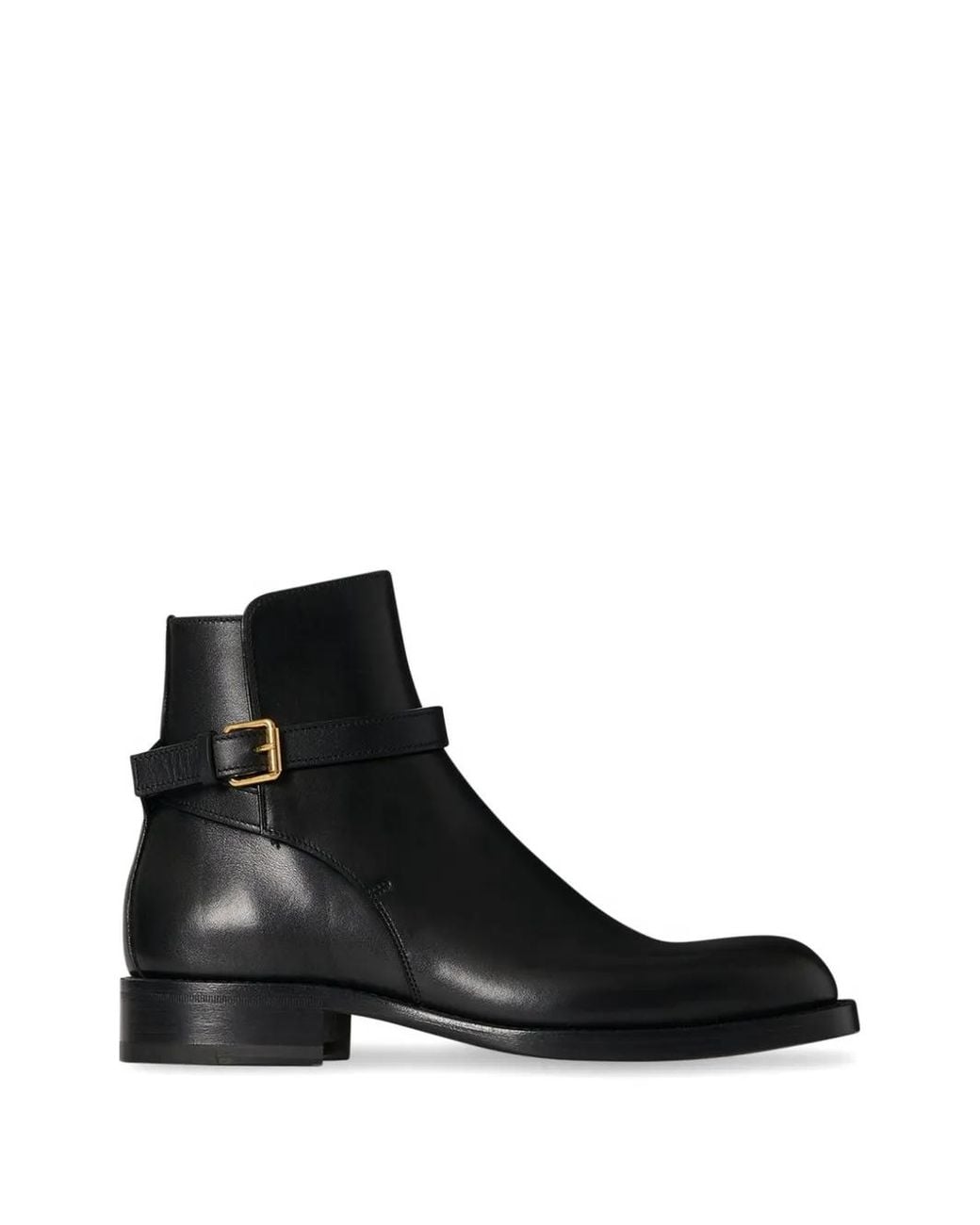 The Row Black Nobilis Buckle Leather Ankle Boots