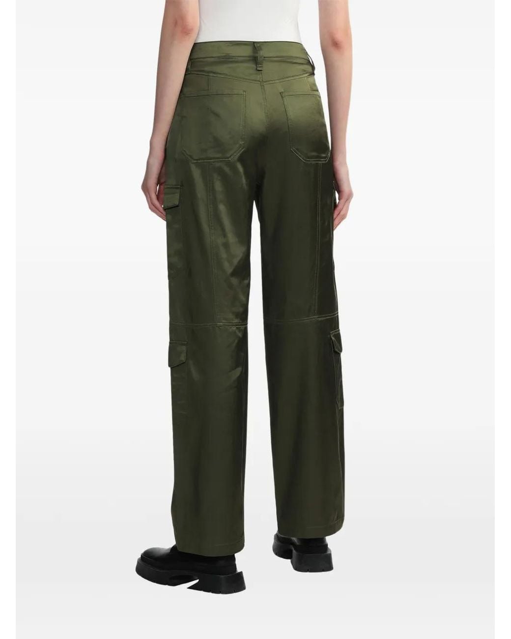 Rag & Bone Green Cailyn Cargo-Pockets Straight-Leg Trousers
