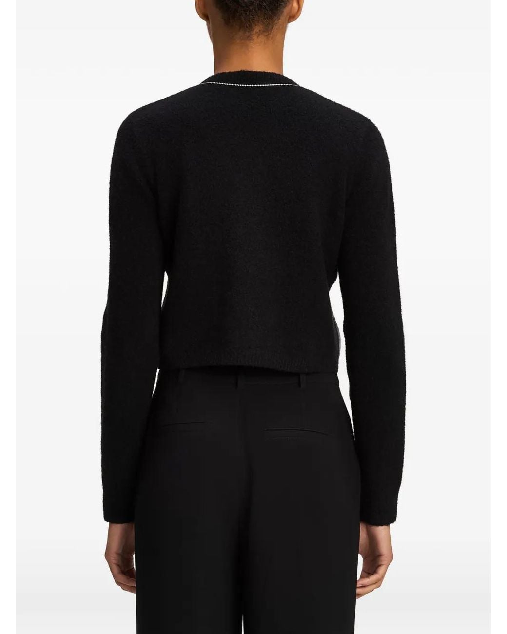 Cinq À Sept Black Allura Bow-Embellished Cardigan