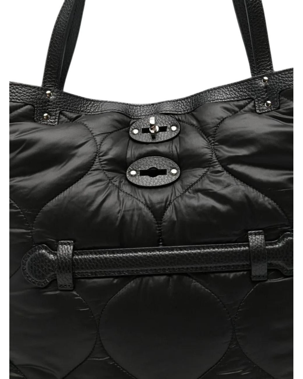 Zanellato Black A Spasso Lunaria Quilted Leather Tote Bag