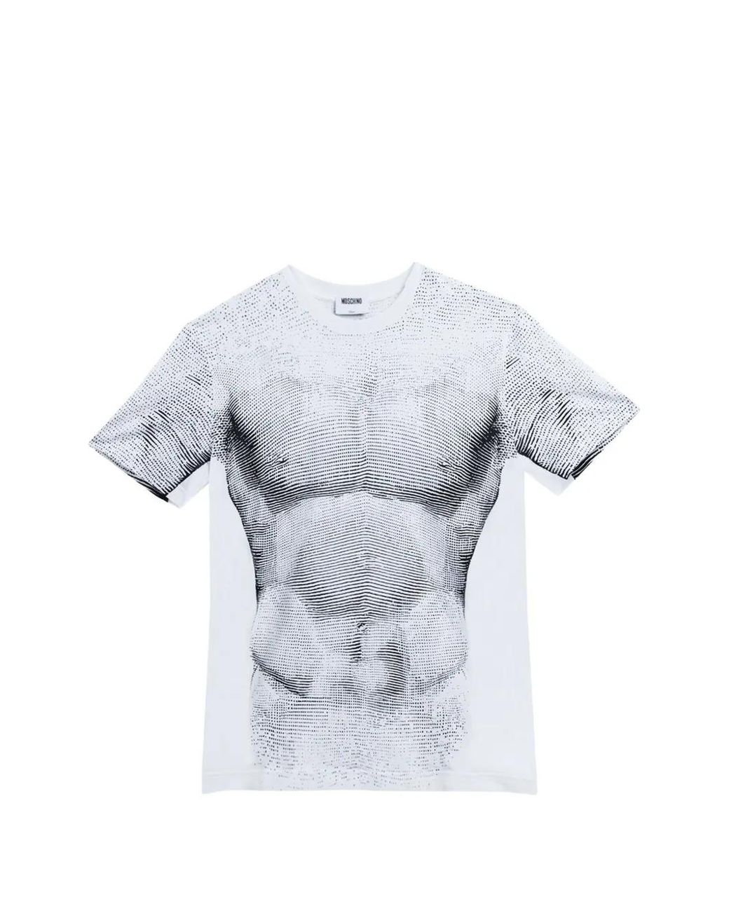 Moschino Gray Statua-Print T-Shirt for men