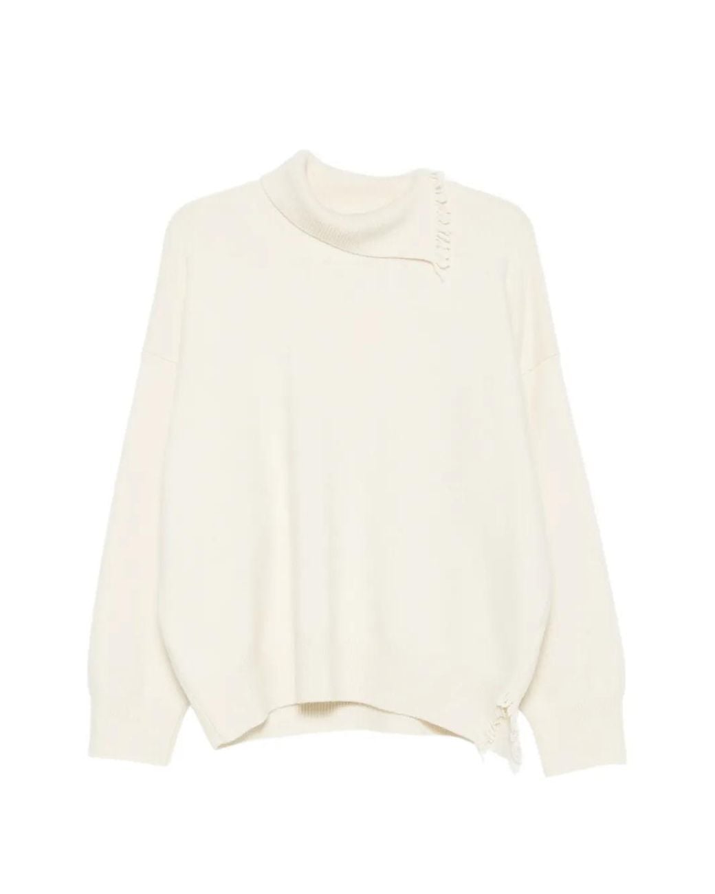Rohe White Pull Frangé À Manches Longues