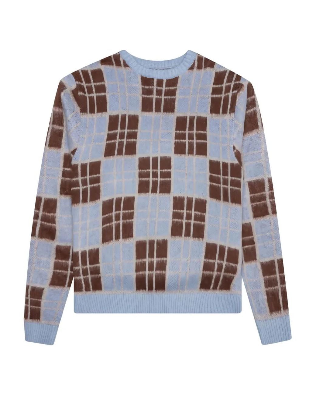 AWAKE NY Blue Checked Sweater for men