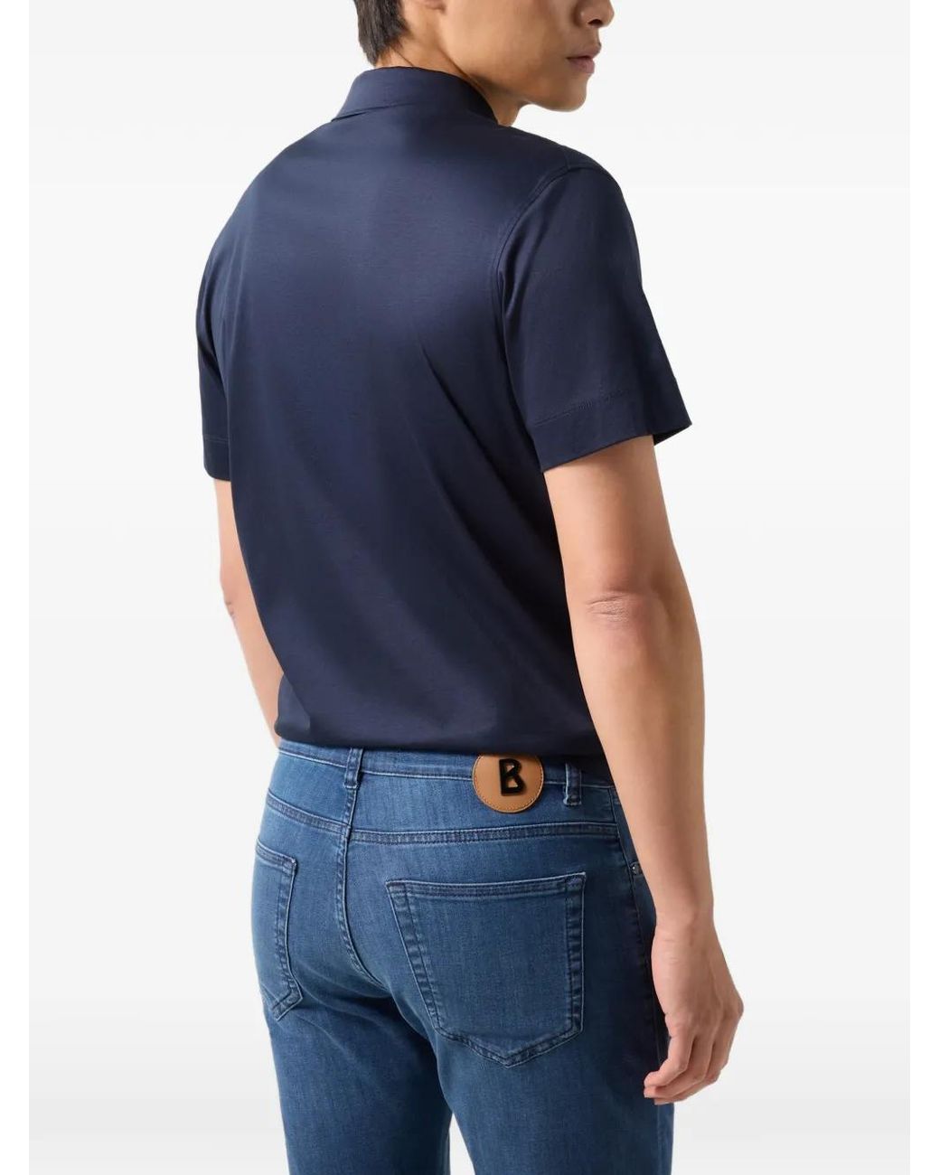 Bogner Blue Tayden Short-Sleeve Polo Shirt for men