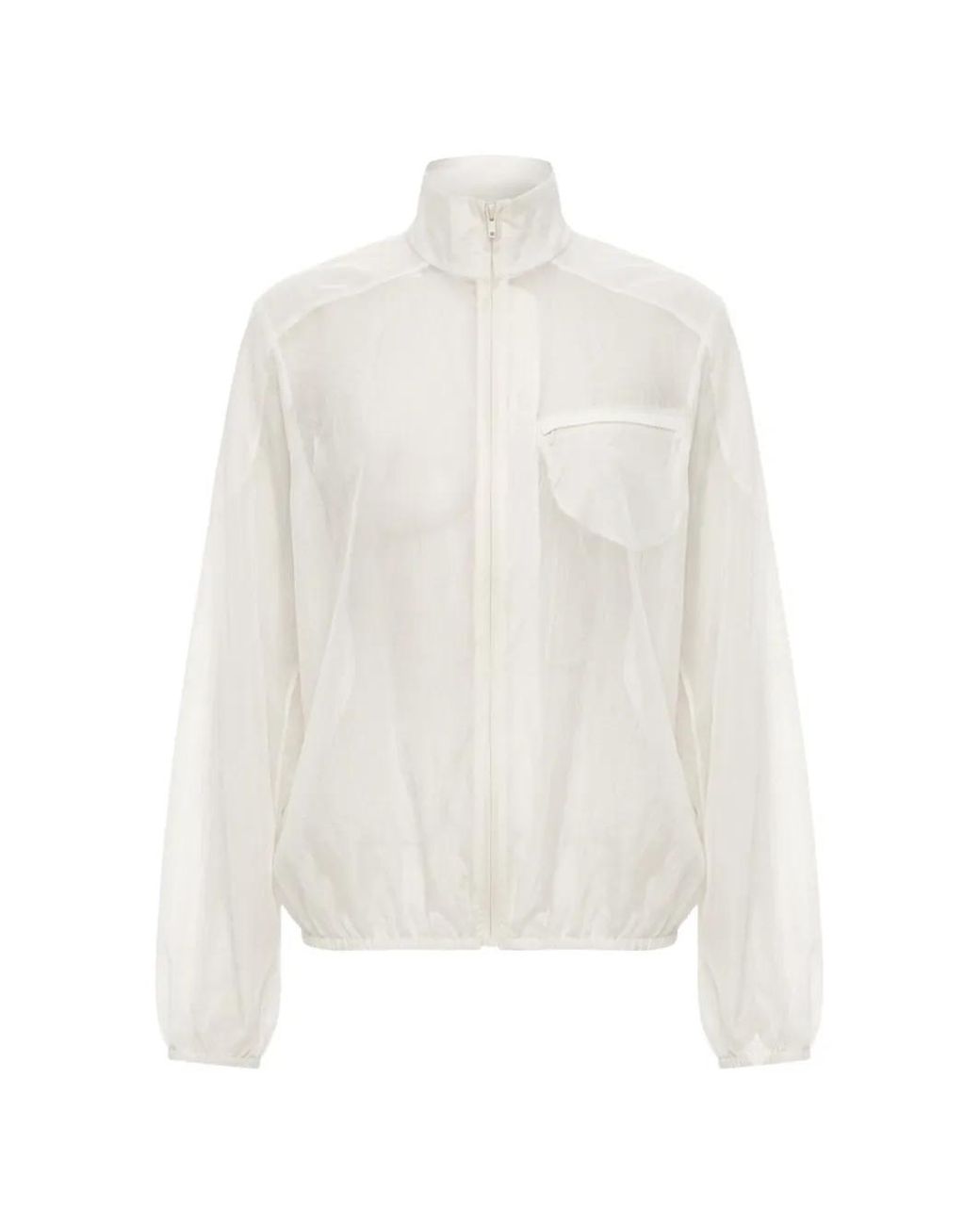 Christopher Esber White Danie Sheer-Panelled Bomber Jacket