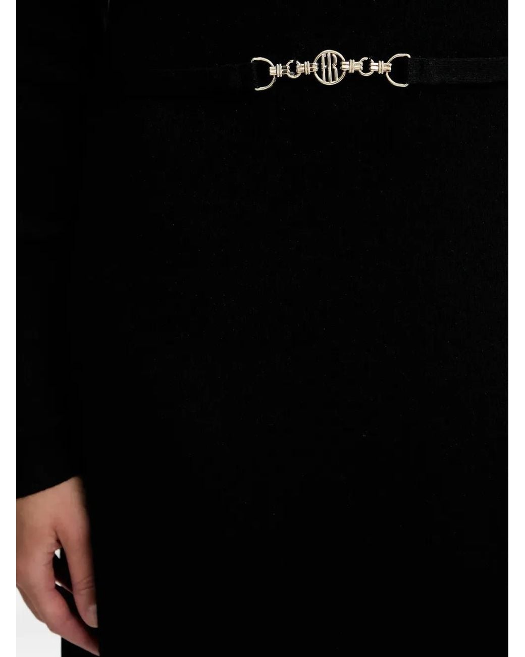 Fracomina Black Gürtel-Midikleid mit Rollkragen
