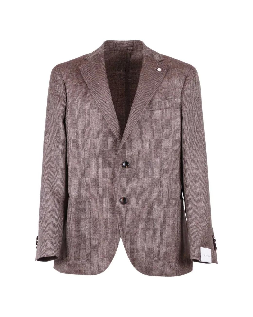 Luigi Bianchi Purple Herringbone Drop Blazer for men