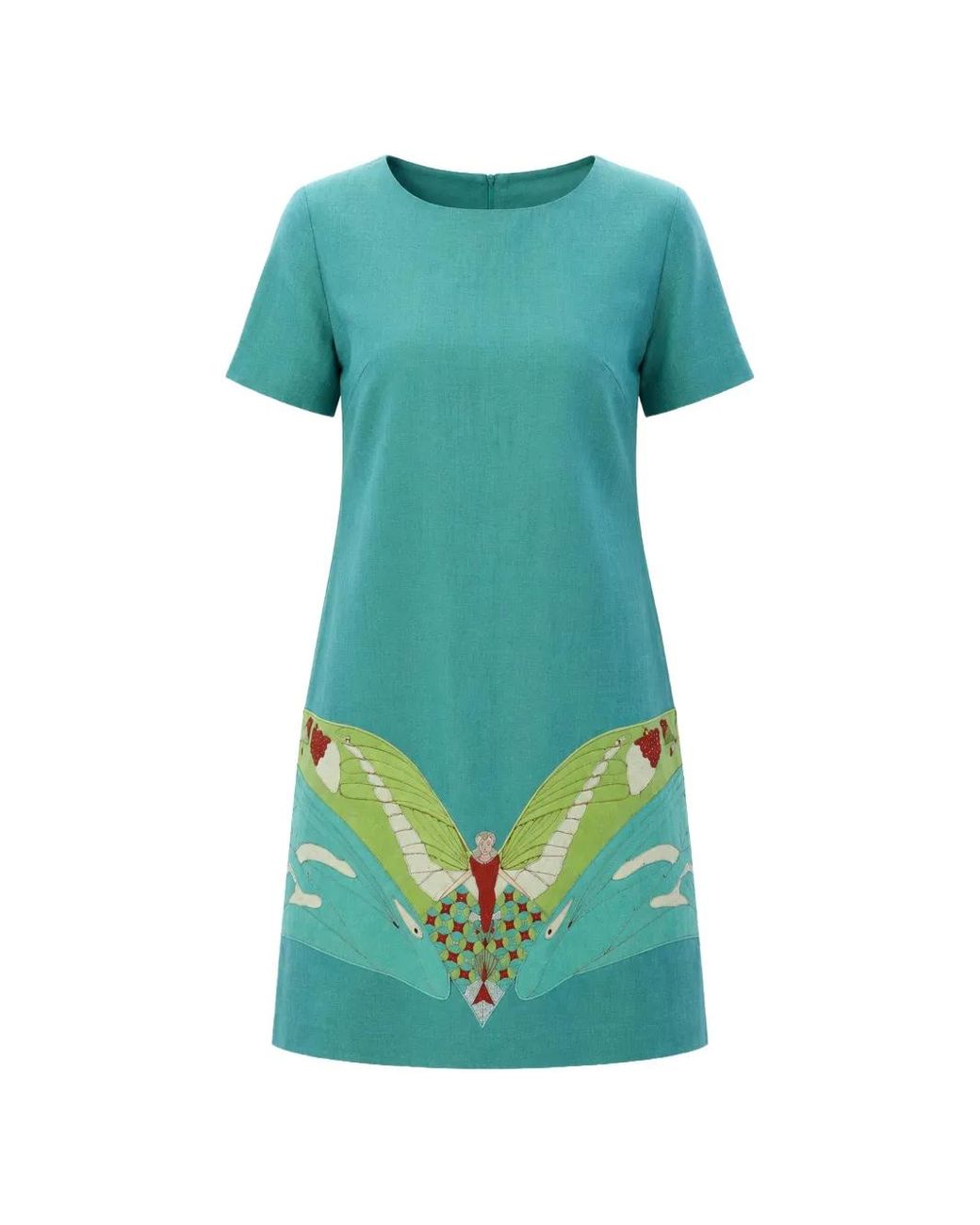 Lanre Da Silva Ajayi Green Butterfly-Embroidered A-Line Mini Dress