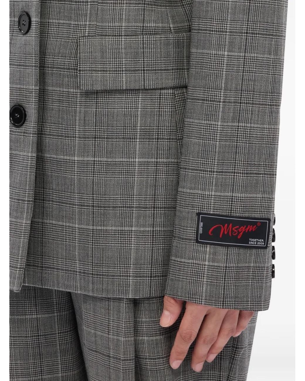 MSGM Gray Checked Blazer