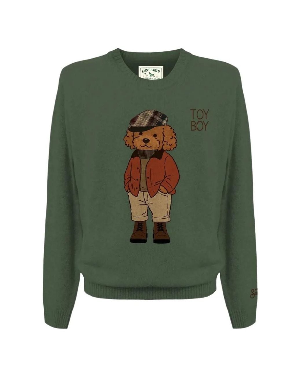 Mc2 Saint Barth Green Toy Boy Intarsia-Knit Sweater for men