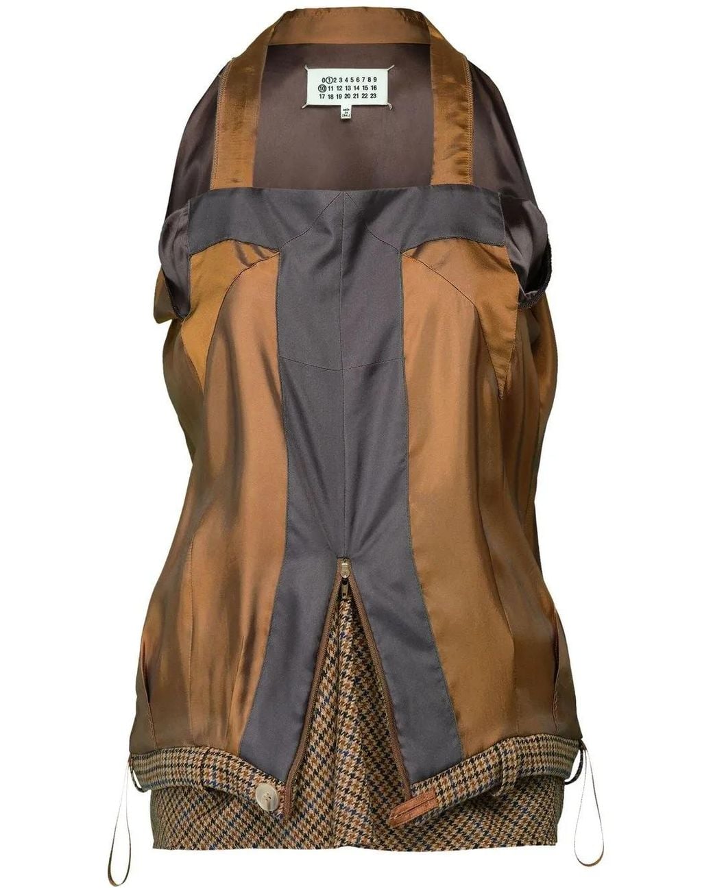 Maison Margiela Brown Décortiqué Houndstooth-Pattern Top