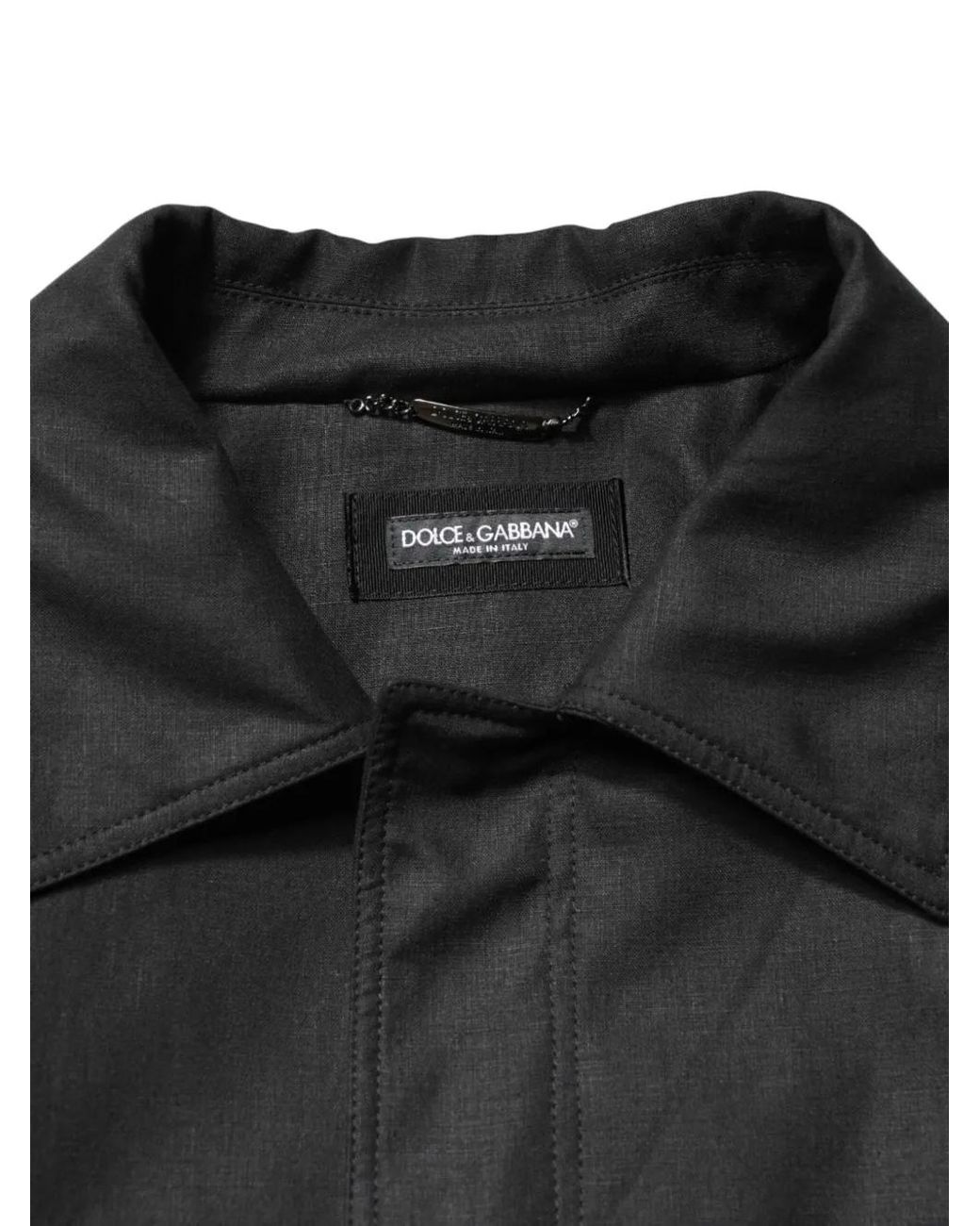 Dolce & Gabbana Black Multi-Pocket Collared Coat for men