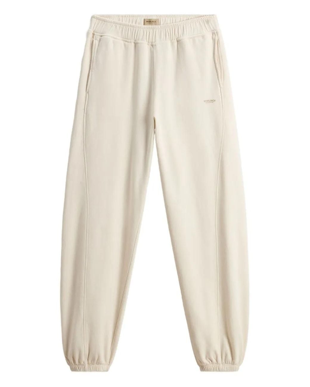 Woolrich Natural Fleece Side-Panel Track Pants