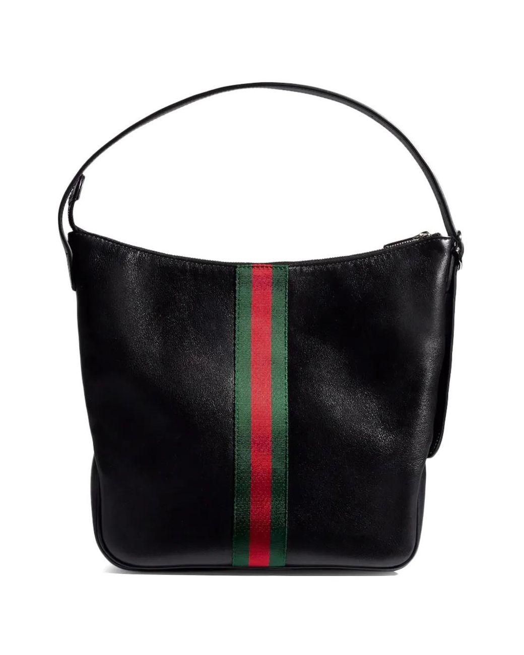 Gucci Black Web-Stripe Leather Tote Bag for men