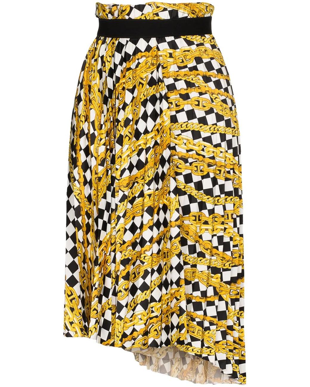 Balenciaga Yellow Pleated Asymmetrical Skirt