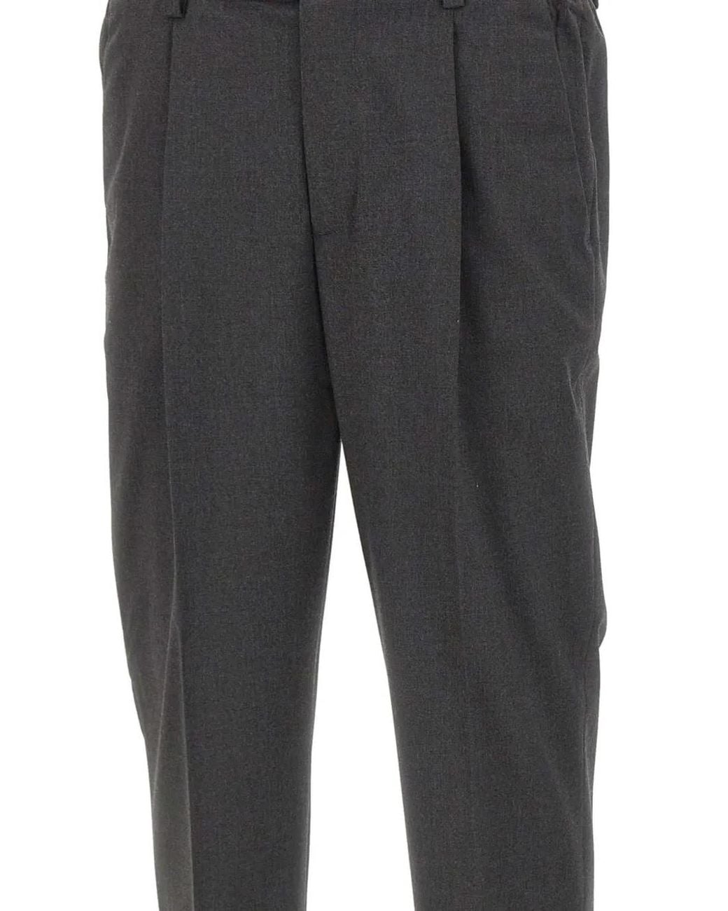 Devore Gray Pleated Trousers for men