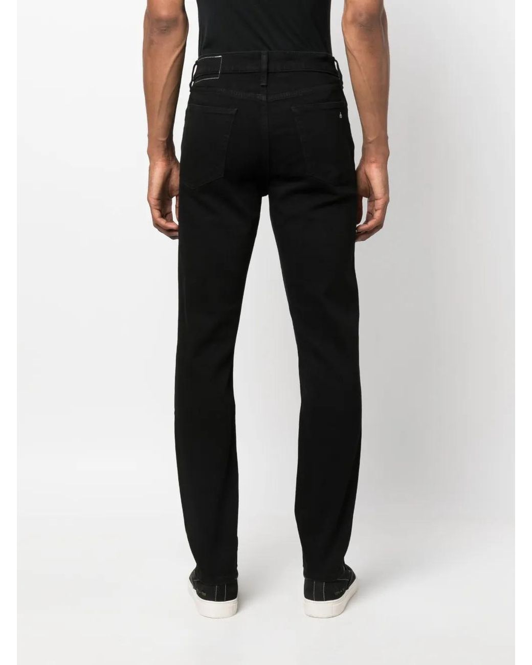 Rag & Bone Black Mid-Rise Slim-Cut Jeans for men