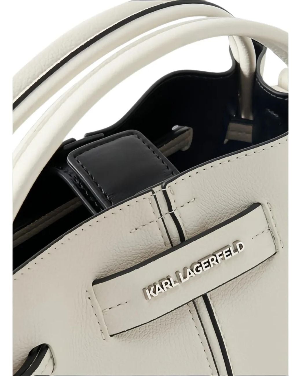 Karl Lagerfeld White K/Pierced Mini Bucket Bag