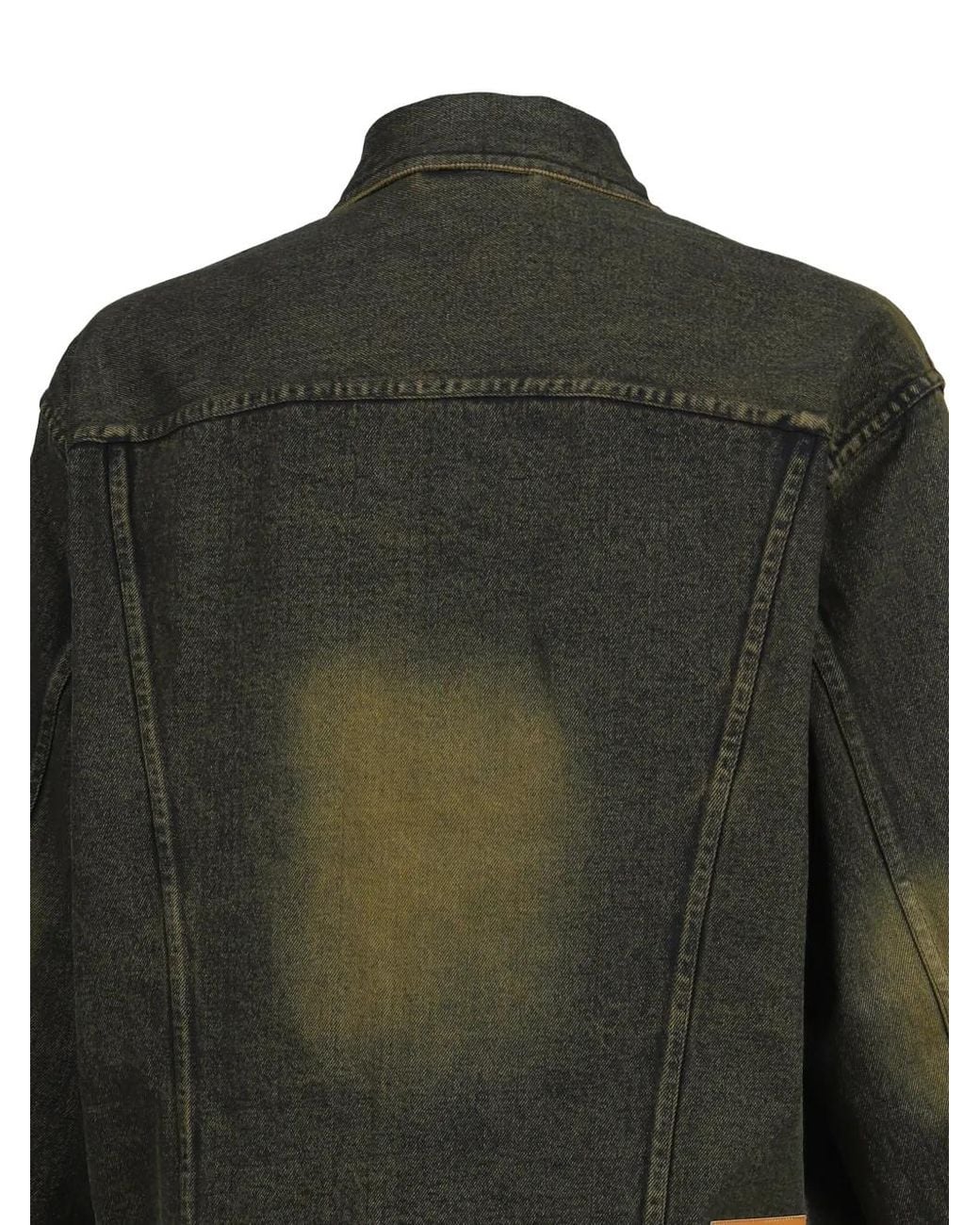 Song For The Mute Green Faded-Effect Denim Jacket for men